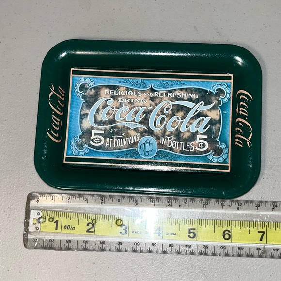 Vtg 1989 Coke Brand Tip Tray - Delicious and Refreshing Drink Coca-Cola 5 Cents - Picture 2 of 4